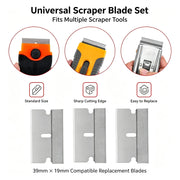 39 mm Replacement Razor Scraper Blades, 100 per Box