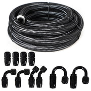 20ft Stainless Steel Braided 6/8/10/AN CPE Fuel/Oil Hose Line & Fittings Set