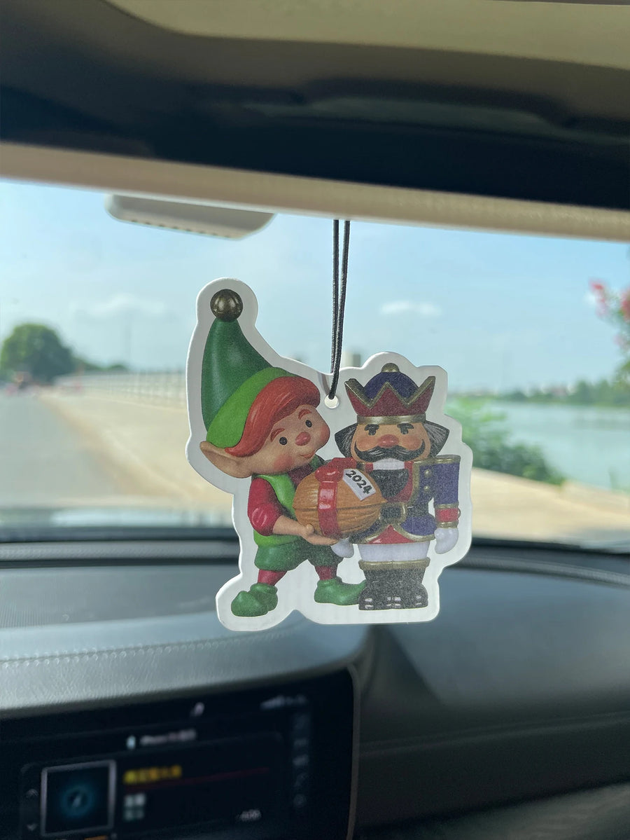 2024 Christmas Elf & Nutcracker Gift Box Hanging Car Air Freshener