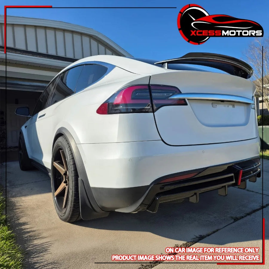 Matte Black LED Rear Diffuser – 2016–2020 Tesla Model X