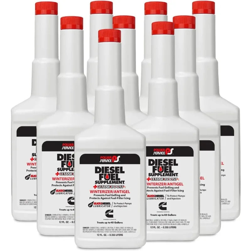 Power Service Diesel Fuel Supplement +Cetane Boost - 12 Ounce (Pack of 9)