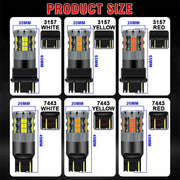 1-Piece 7440/7443/3157 LED Brake/Reverse Light Bulb – Yellow/Red/White, CANBUS