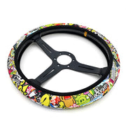 JDM-Style 38 cm Polyester Steering Wheel Cover