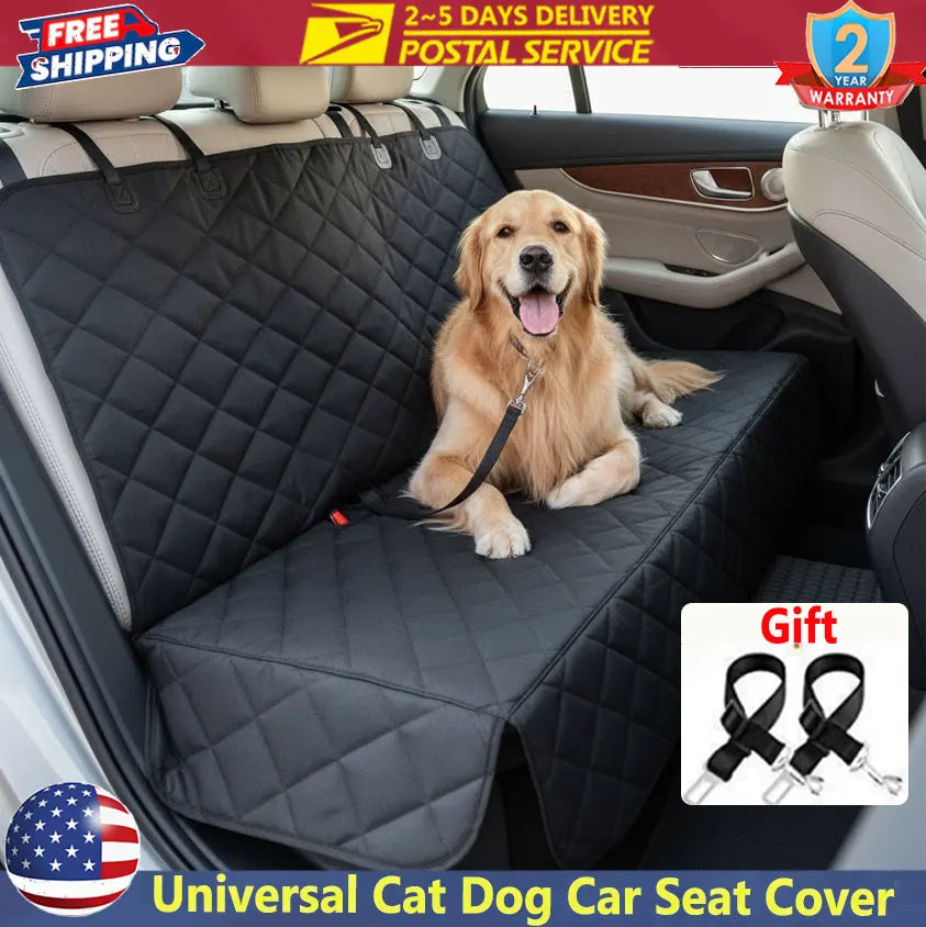 Waterproof Rear Pet Seat Cover – 53 x 47 in with 2 Tethers