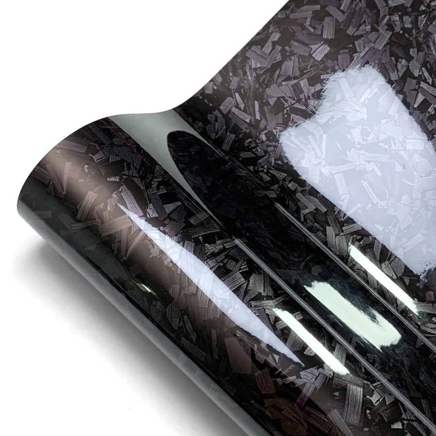 Glossy Forged Carbon-Fiber-Look Vinyl Wrap Film