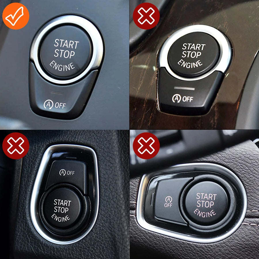 2-Piece Engine Ignition Start Stop Button OFF Switch Cover Trim for BMW 1 5 6 7 X3 X4 Series F52 G30 G31
