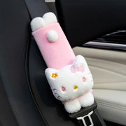 Hello Kitty Plush Car Headrest Pillow and Seat Belt Shoulder Pad Set