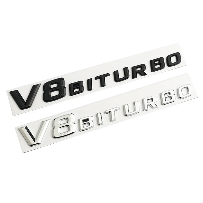 V8 Biturbo 4MATIC Fender Emblem Badge for Mercedes-Benz