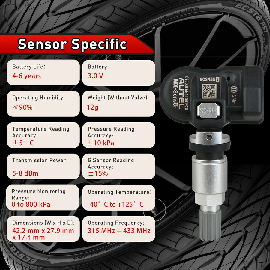 Autel MX-Sensor 315MHz/433MHz Programmable TPMS Sensor