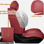 Red Universal Full 5-Seat Cover Set for Split Rear Benches