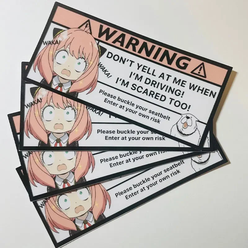 Anime Warning Vinyl Car Decal