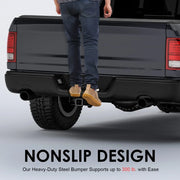 Black Rear Bumper for 2009–2018 Ram 1500 Dual Exhaust, No Sensors