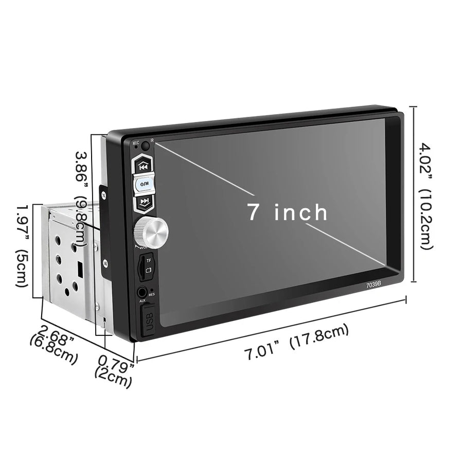 7-Inch Single-DIN Android Touchscreen Receiver with CarPlay & GPS