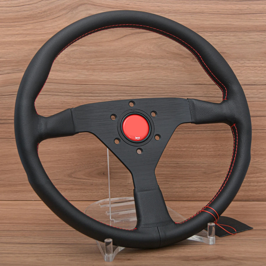 Universal 14-inch Monte Carlo Style Leather Sport Steering Wheel