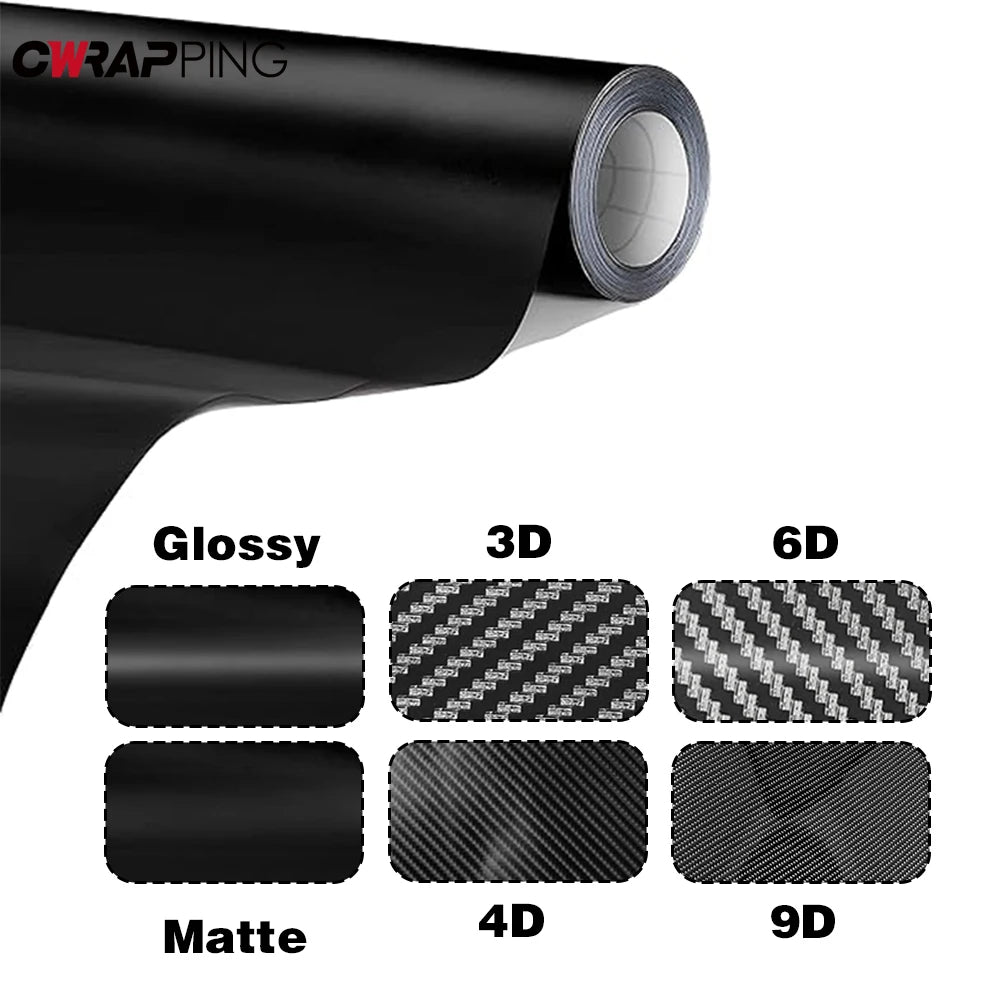 Carbon-Fiber-Look Vinyl Wrap Film – 2D to 9D Styles