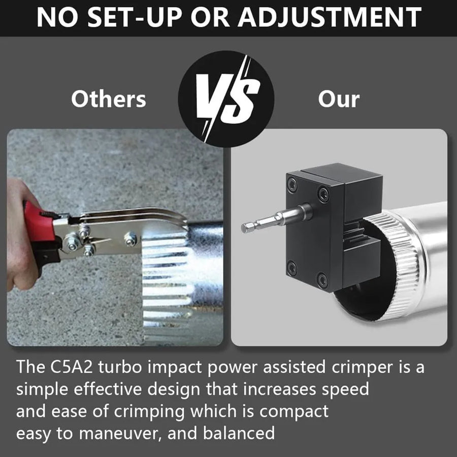 Black Durable C5A2 Metal Impact Power Assisted Crimper Electric Tools Efficiently Crimp Galvanized Round