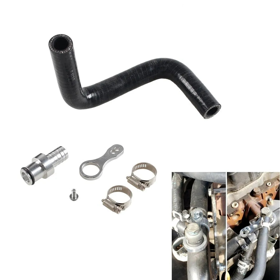 Coolant Bypass 6x Hose Leaking-Prevent Barb Adapter Black for Ram EGR 2009-2018 Dodge Ram Cummins