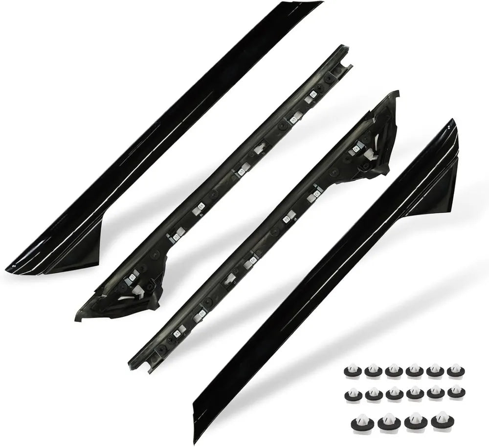 4-Piece Left & Right Side Windshield A Pillar Molding Trim for 11-19 Ford Explorer