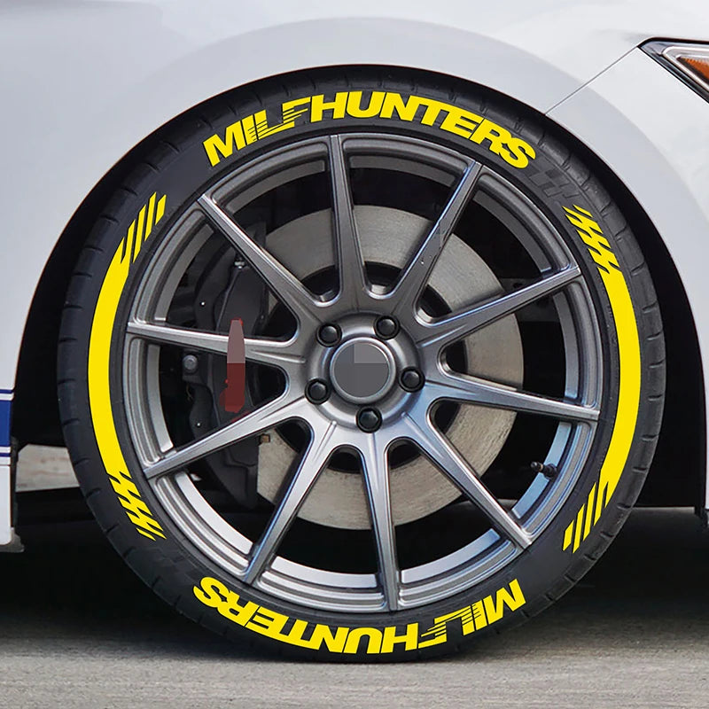 4-Piece 3D PVC Tire Letter Decal Set