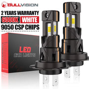 2-Piece H4/H7 LED Headlight Bulb – 6000K, CANBUS, Compact