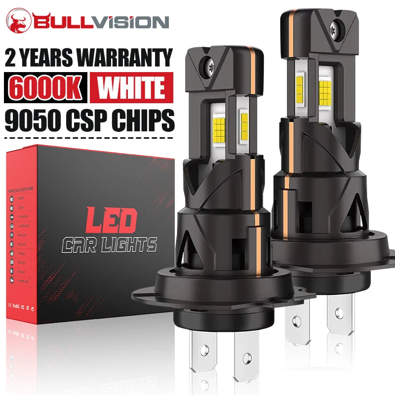 H4/H7 LED Headlight Bulb – 6000K, CANBUS, Compact