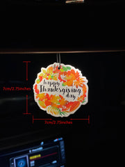 Happy Thanksgiving Day Autumn Maple Leaf Wreath Hanging Car Air Freshener
