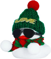 Rubber Duck Dashboard Ornament with Heart Hat and Scarf