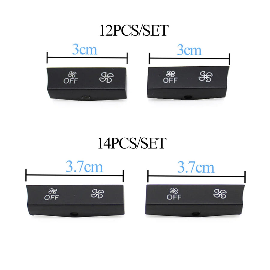 AC Heater Button 12/14-Piece Key Caps Repair Kit Switch Cover for BMW 5 6 7 Series