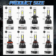 2-Piece H1/H3/H4/H7/H11/9005 LED Headlight Bulb – 6000K, High/Low Beam