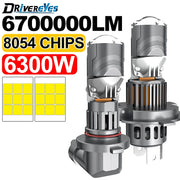 2-Piece H4/H7/H11/9005/9006/9012 LED Headlight Bulb – 6000K, CANBUS, Projector-Compatible
