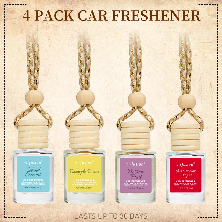 4-Pack Hanging Car Air Freshener Diffuser