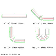51mm Aluminum Intercooler & Intake Pipe, 500mm