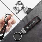 Leather Logo Keychain Pendant for Mercedes-Benz – Multiple Designs