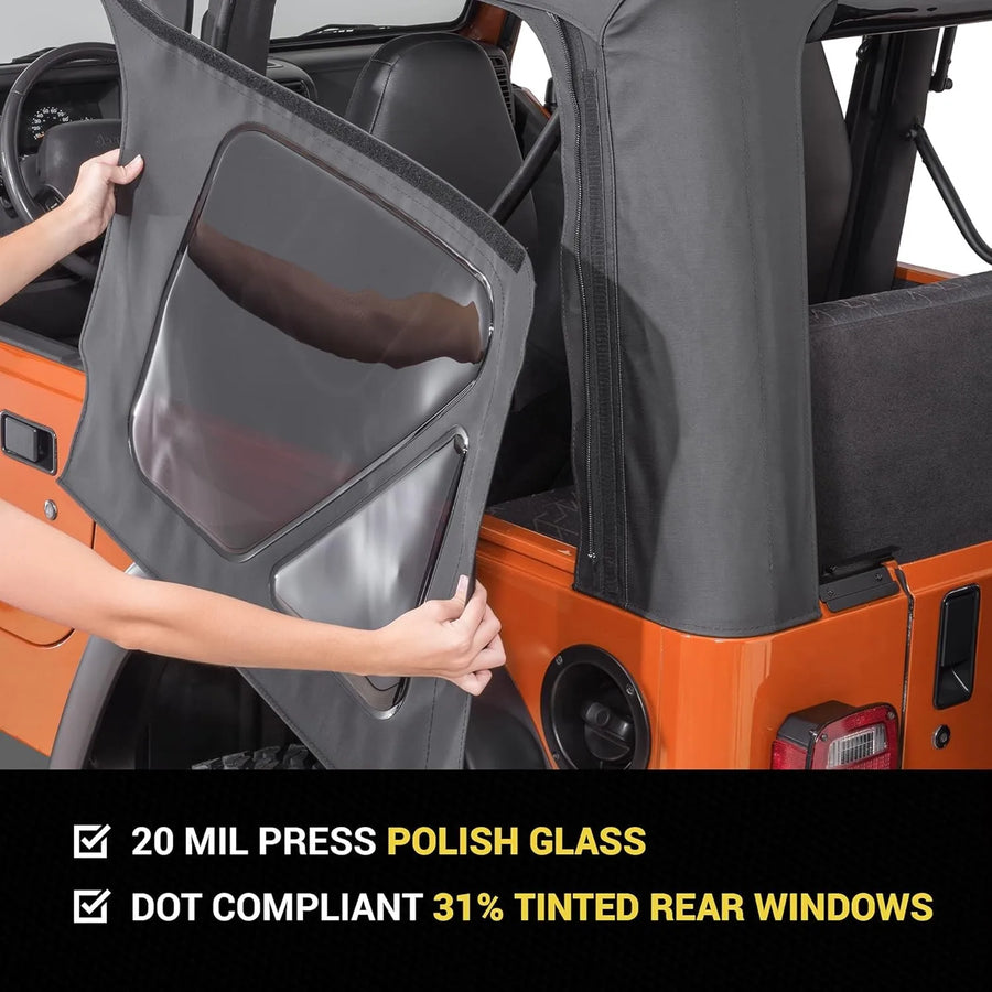 Premium Rear Soft Top Upper Skins 4-Piece for Jeep Wrangler TJ 1997-2006
