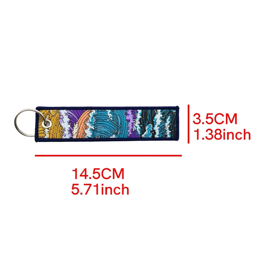 Double-Sided Embroidered Fabric Key Tag – 13 Designs