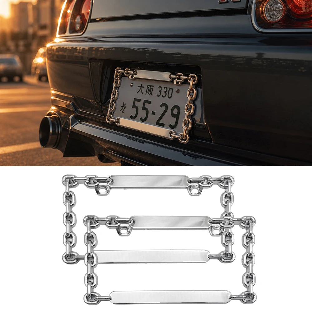 Chain-Style ABS License Plate Frames - Pair