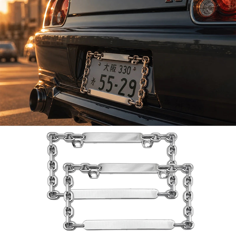 Chain-Style ABS License Plate Frames - Pair