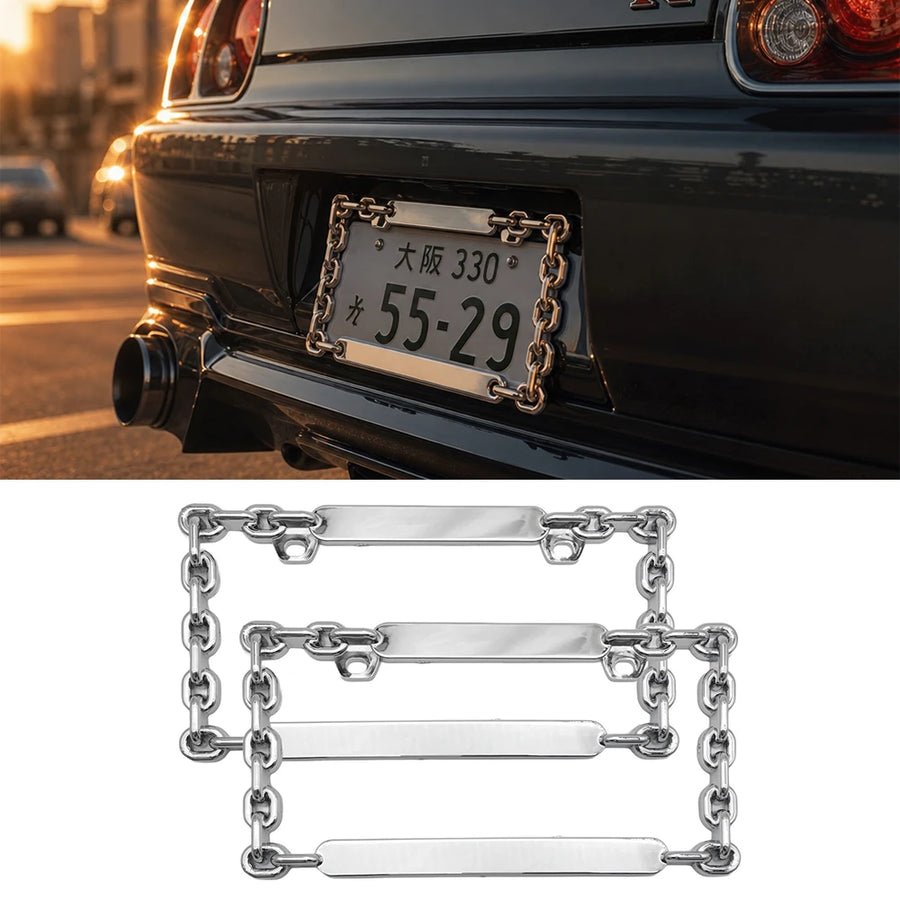 Chain-Style ABS License Plate Frames - Pair