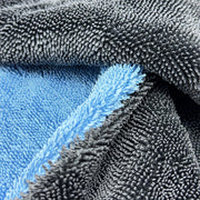 1300 GSM Gray & Blue Microfiber Car Drying Towel