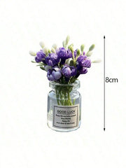 Cute Rabbit Ornament Flower Vase Decor for Car Interior