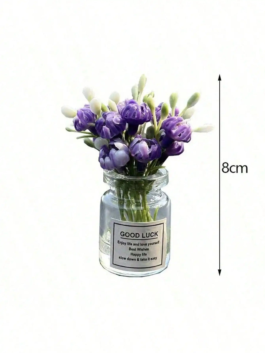 Cute Rabbit Ornament Flower Vase Decor for Car Interior