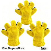 Five-Finger Microfiber Car Wash Glove, Yellow