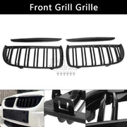 1Pair Front Grill Grille Double-Layer Grille Gloss Black ABS Fit for BMW 3-Series E90 E91 Wagon