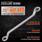 9-Piece Metric 75-Degree Offset Double Box-End Wrench Set