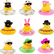 Summer Rubber Duck Dashboard Ornament with Sun Hat and Swim Ring
