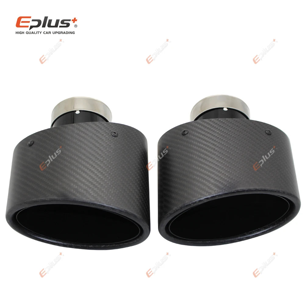 Universal Angled Oval Carbon-Fiber & Stainless Steel Exhaust Tip