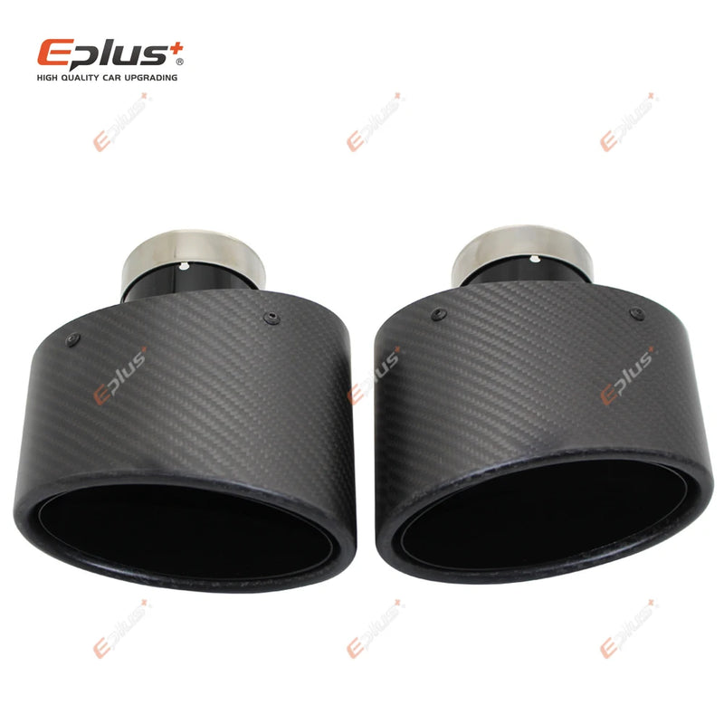 Universal Angled Oval Carbon-Fiber & Stainless Steel Exhaust Tip