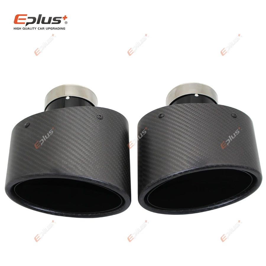 Universal Angled Oval Carbon-Fiber & Stainless Steel Exhaust Tip