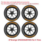 Orange Racing-Style 3D Tire Letter Decal Set