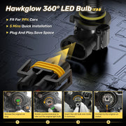 9005/HB3 Headlight Bulb Pair – 60W – 6500K